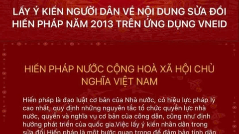 Hướng dẫn thực hiện góp ý sửa đổi, bổ sung một số điều của Hiến pháp trên VNeID