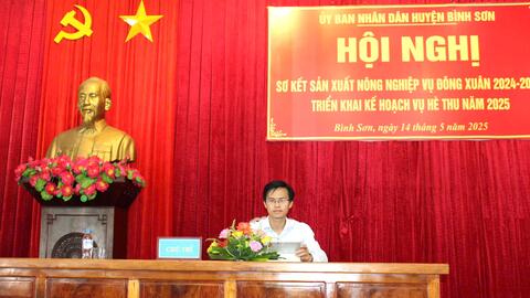 Bình Sơn Hội nghị sơ kết sản xuất vụ đông xuân 2024-2025, triển khai kế hoạch sản xuất vụ hè thu 2025