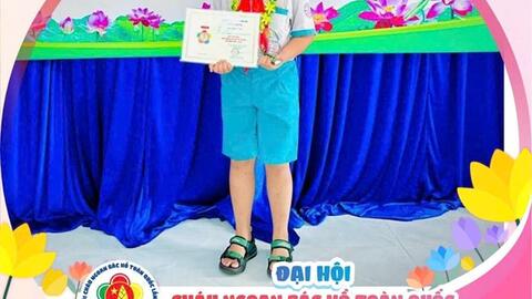 Đặng Phước Hiển, đội viên khối tiểu học duy nhất của tỉnh dự Đại hội Cháu ngoan Bác Hồ toàn quốc lần thứ X