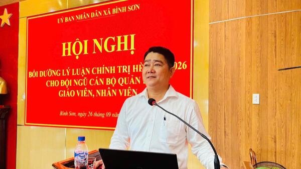 BÌNH SƠN BỒI DƯỠNG LÝ LUẬN CHÍNH TRỊ HÈ NĂM 2026 CHO ĐỘI NGŨ CÁN BỘ QUẢN LÝ, GIÁO VIÊN, NHÂN VIÊN CÁC TRƯỜNG HỌC