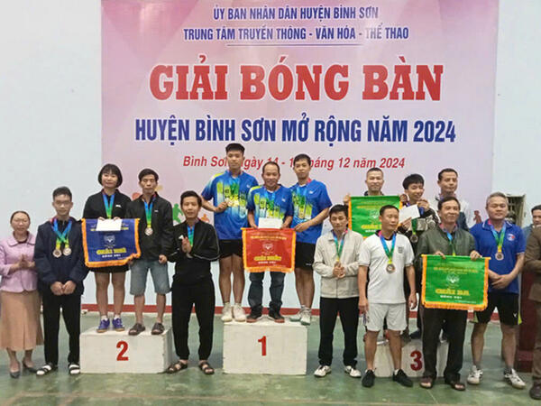 Giải bóng bàn huyện Bình Sơn mở rộng năm 2024 thành công tốt đẹp